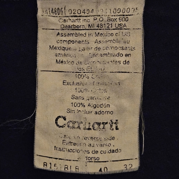 Mens Navy Carhartt Cargo Pant - Picture 10 of 13